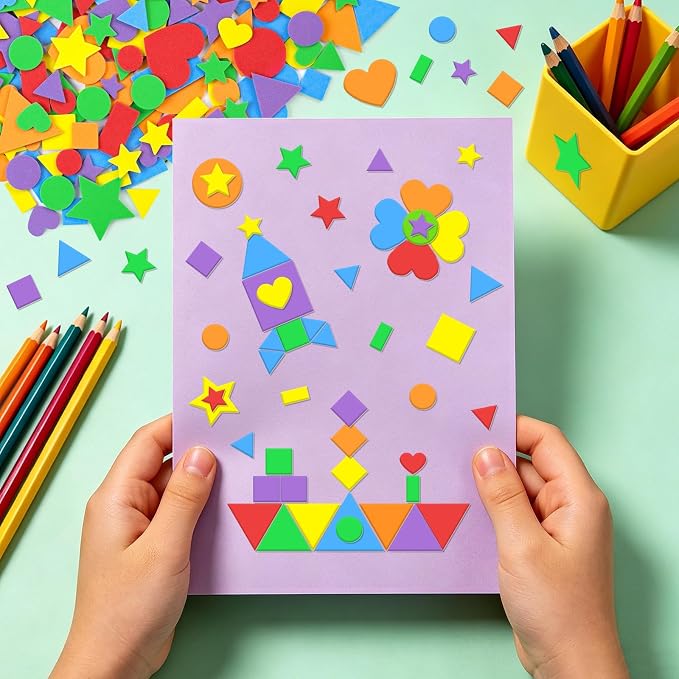 1200Pcs Foam Stickers Foam Shape Stickers