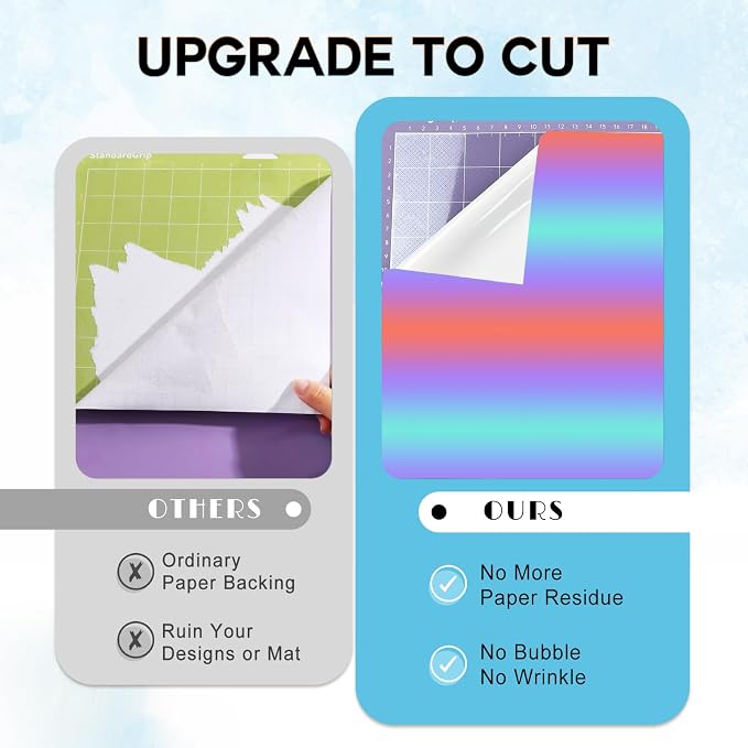 Tintnut Rainbow Permanent Vinyl 12 Sheets 12x10in Ombre Adhesive Vinyl |