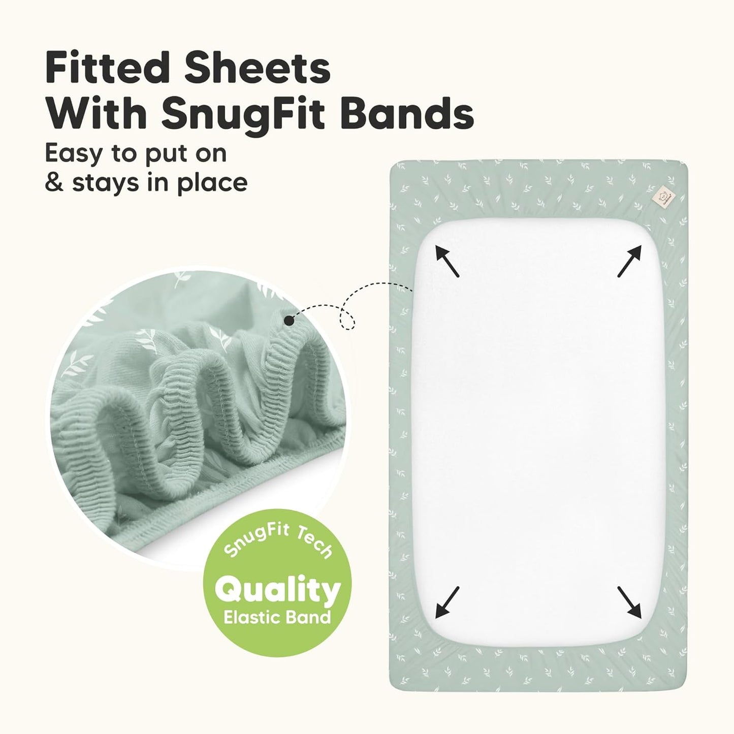 2-Pack Waterproof Baby Crib Sheets for Boys, Girls - 52x28 Viscose Derived from Bamboo Toddler Bed Sheet Neutral, Fitted Crib Mattress Protector Cover for Baby Bedding, Soft & Gentle (Prairie)