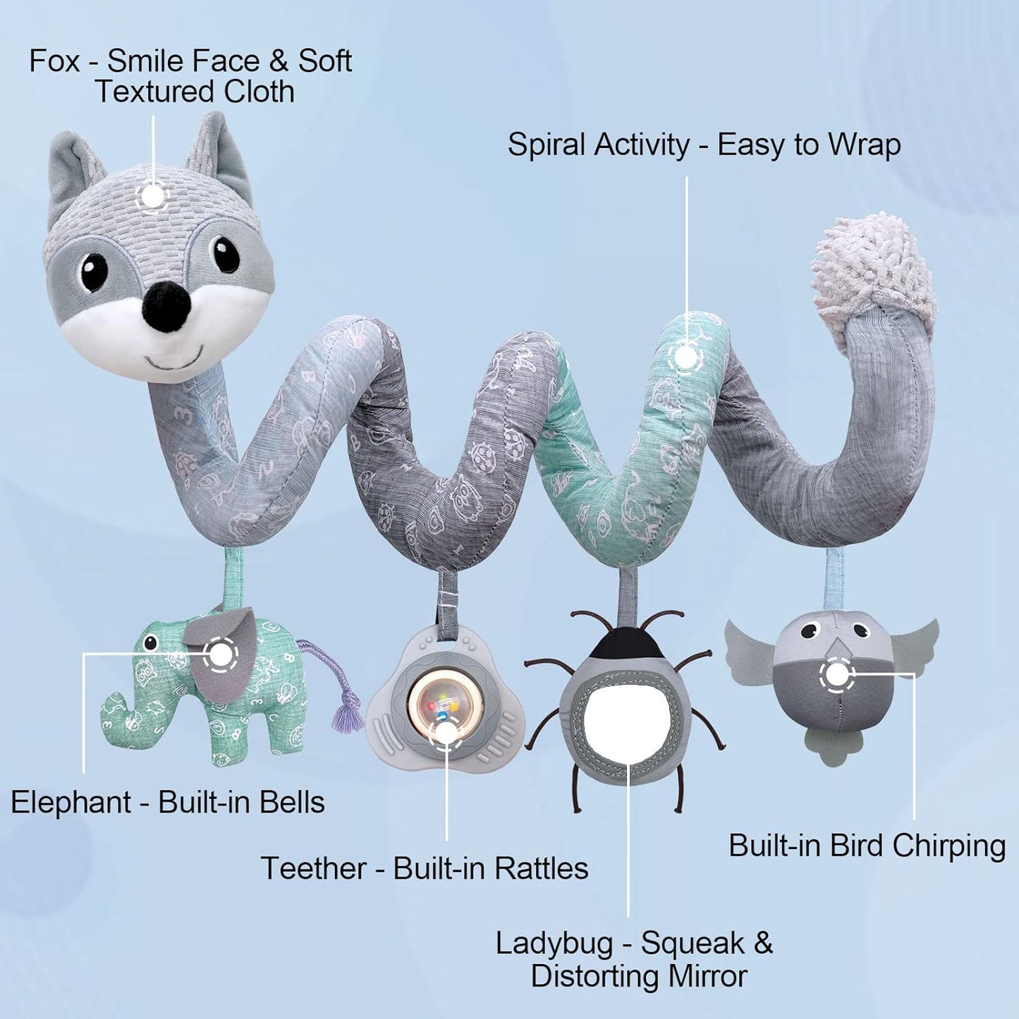 Car Seat Toys for Babies 0-6 Months Boys Girls Newborn Toys Stroller Toy, Carseat Toys Hanging Baby Infant Toy 0-3 Months for Carseat Stroller Crib with Music Rattle, Baby Gift for 0 3 6 9 12 Months
