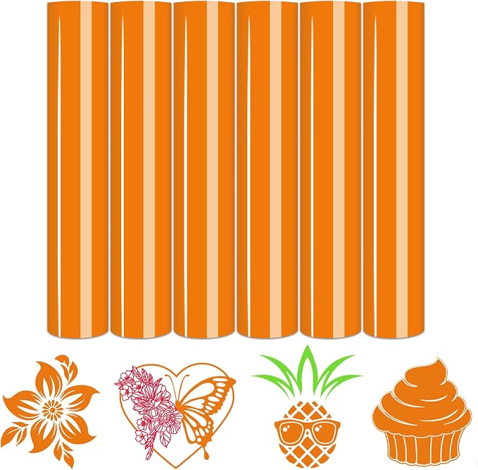 Tintnut Carrot Curl Color Heat Transfer Vinyl, easy cut & weed, stretch washable