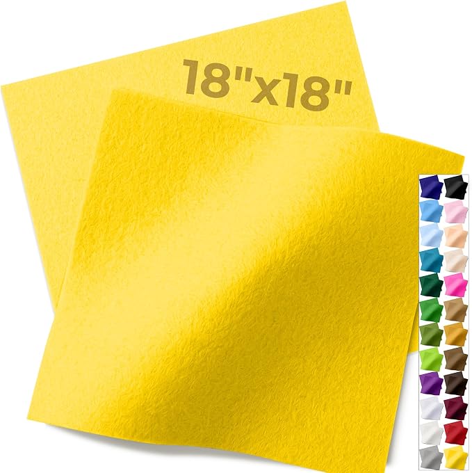 IONTACH 18" X 18" Soft Felt Sheets 1.6mm Thick | Acrylic Felt Fabric Sheets