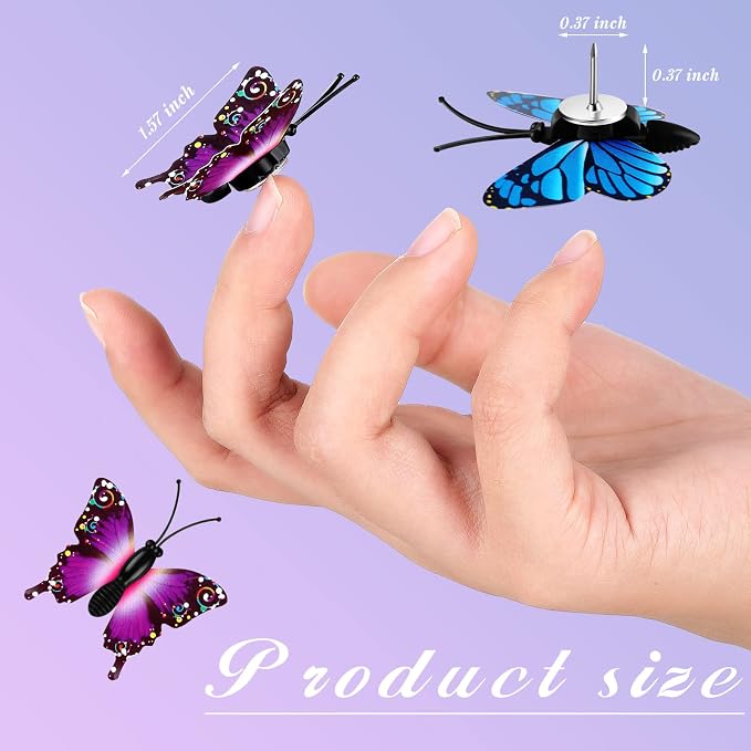 Epakh 30 Pcs Butterfly Thumb Tacks Decorative Butterfly Push Pins Push Pins
