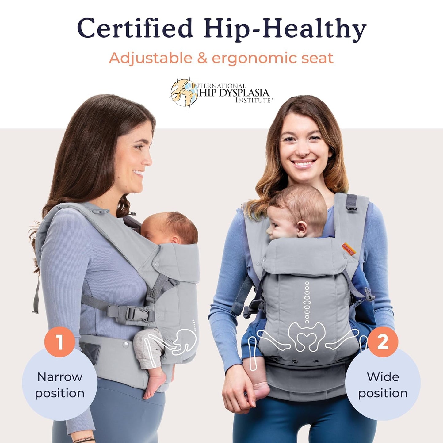 Beco Gemini Baby Carrier Newborn to Toddler - Front, Back and Hip Seat Carrier, Baby Carrier Backpack & Baby Front Carrier with Adjustable Seat, Ergonomic Baby Holder Carrier 7-35lbs (Dark Zebra)