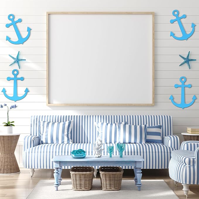 Anglechic 12 Pack 12 Inch Blank Anchor Cutout Unfinished Wood Anchor Slices