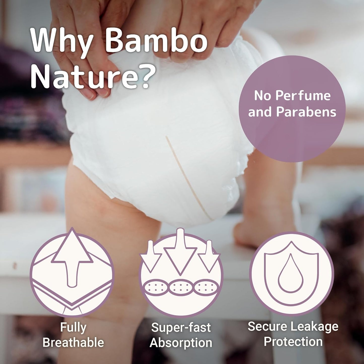 Bambo Nature Hypoallergenic Baby Diapers, Eco-Labelled Sustainable Diapers, Enhanced Leakage Protection, Totally Chlorine-free, Skin Friendly, and Super Absorbent - Size 6 (144 Count)