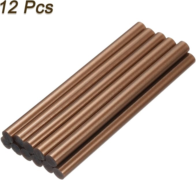 uxcell Mini Hot Glue Sticks for Glue Gun 7mm x 100mm Bronze Red 12pcs