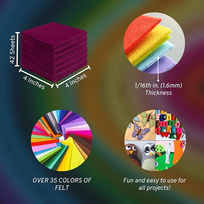 FabricLA Acrylic Felt Sheets for Crafts