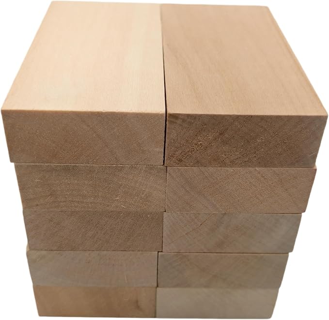10PCS Basswood Carving Blocks, Whittling Wood Carving Kit, Unfinished Wooden