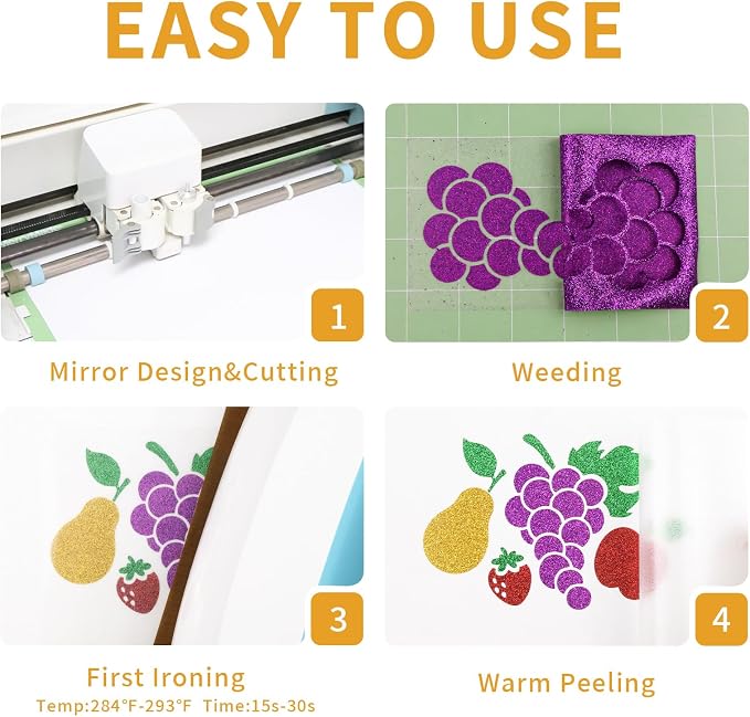 Golden Glitter Heat Transfer Vinyl, Glitter Iron-On
