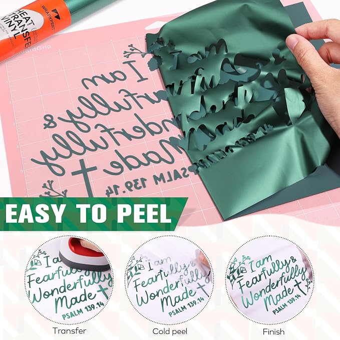 WRAPXPERT Metallic Green HTV Heat Transfer Vinyl Roll, Heat Press Vinyl