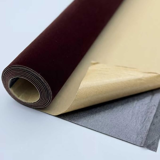 Coffee Large Size Self Adhesive Soft Velvet Drawer Liner DIY Fabric Felt Liner