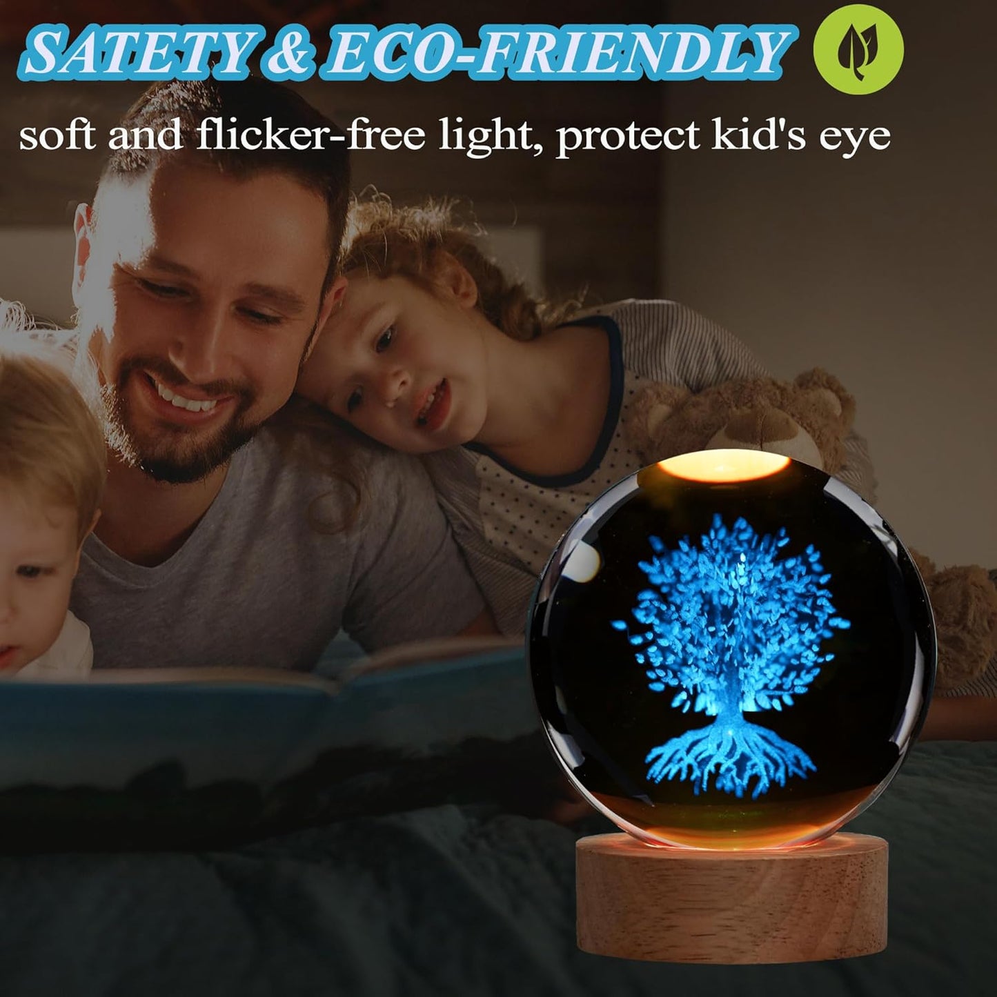 Tree of Life Crystal Night Light, Tree of Life Gifts, K9 3.15 Inch(80mm) Crystal Ball Night Light with 16 Colors Remote Upgraded Lamp for Birthday Xmas Plant Sphere for Room Decor Boys Girls