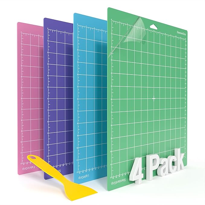 Cutting Mats 12x12 for Cricut, 4 Pack Variety Grip