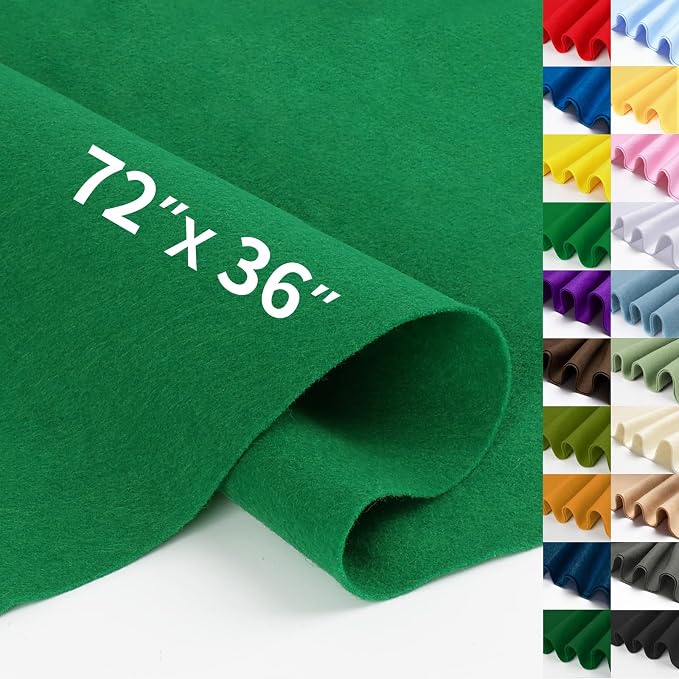 Emerald Green Fabric Sheet 72" X 36", 1.4mm Thick Large Soft Durable Flexible
