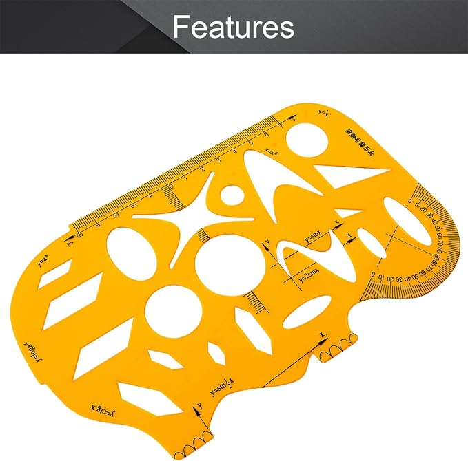 Utoolmart Yellow Measuring Template Mathematical Template Geometric Scale