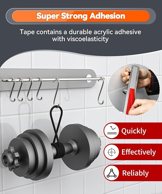 2 Rolls Double Sided Tape Heavy Duty, 15FT Outdoor Heat Resistant Automotive