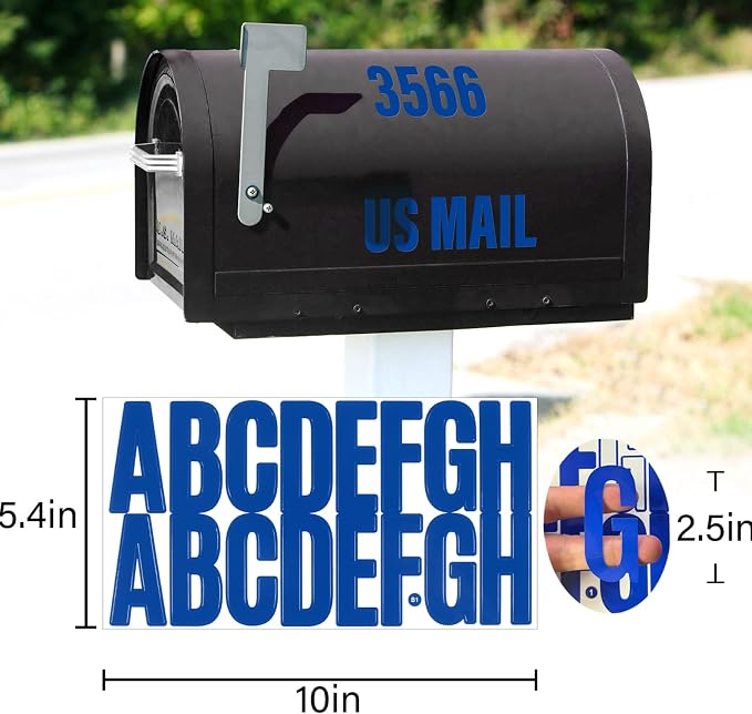 Letter Stickers, Mailbox Numbers, 2.5 Inch Waterproof Vinyl Alphabet | 2 1/2