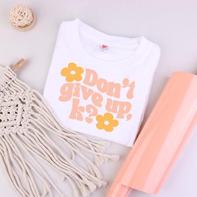 Tintnut Peach Heat Transfer Vinyl, 10inx6ft Iron on Vinyl | Neutral boho PU HTV