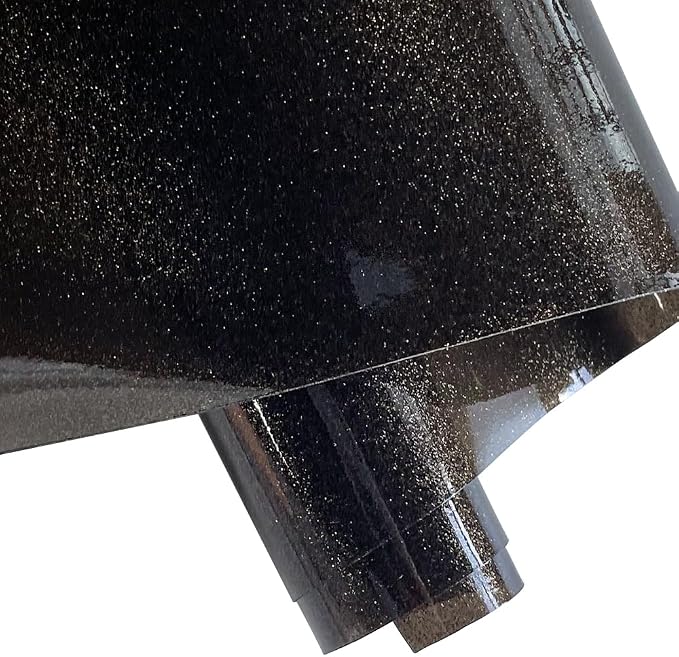 ONEART | Gray Transparent Glitter Vinyl Roll, 0.7 mm Solid Clear PVC Jelly