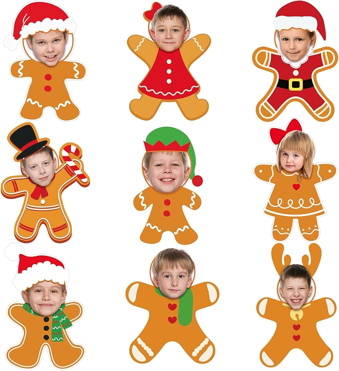 Gersoniel 72 Pcs Kid Christmas Gingerbread Man Decor Bulletin Board Cutout |