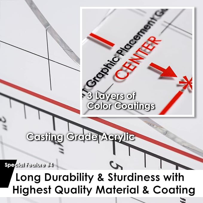Standard Size - Tshirt Ruler Guide Vinyl Alignment, Shirt Measurement Tool