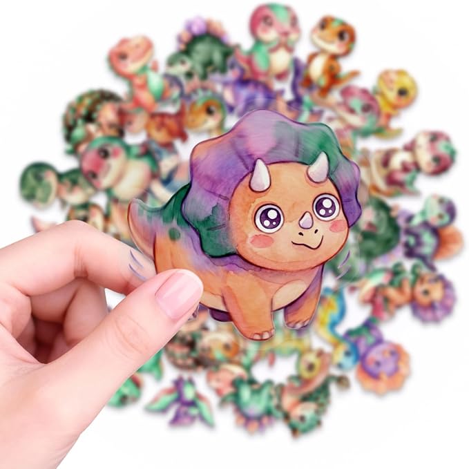 50 PCS Dinosaur Stickers for Scrapbooking Journaling Junk Journal Scrapbook