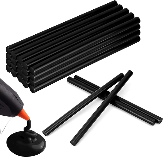 MATUFF Black Hot Glue Sticks Full Size 0.43” Dia x 8” Long, All-Purpose Glue