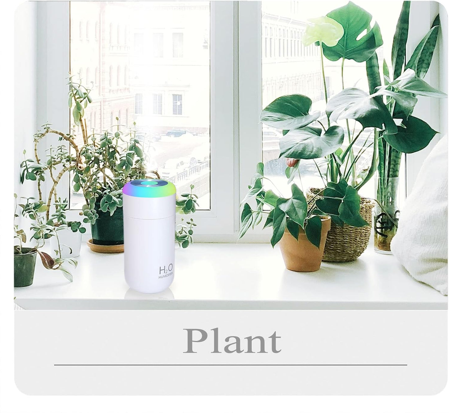 Baby Humidifier, 350ml Small Humidifier for bedroom, desk, travel, plants (White)