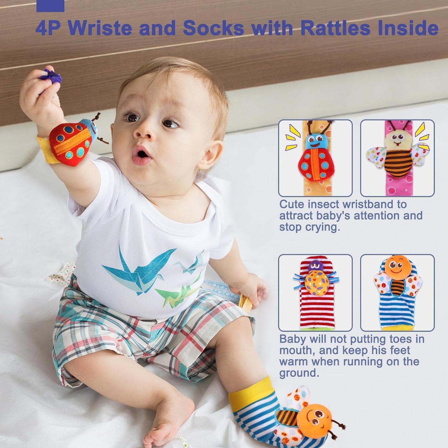 AZEN 18Pcs Baby Toys, Baby Rattle, Newborn Infant Toys