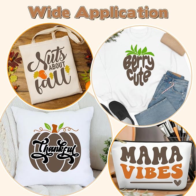 HTVSTD Deep Orange Boho HTV Heat Transfer Vinyl 8pcs 12×10in Iron on Vinyl |