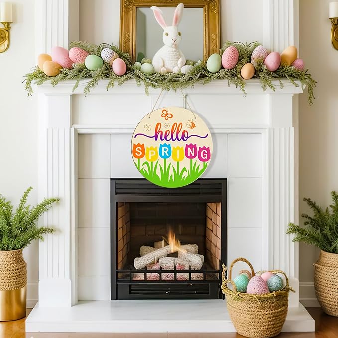 Large Size 12" Wooden Spring Ornaments to Paint, Flower Wooden DIY Blank