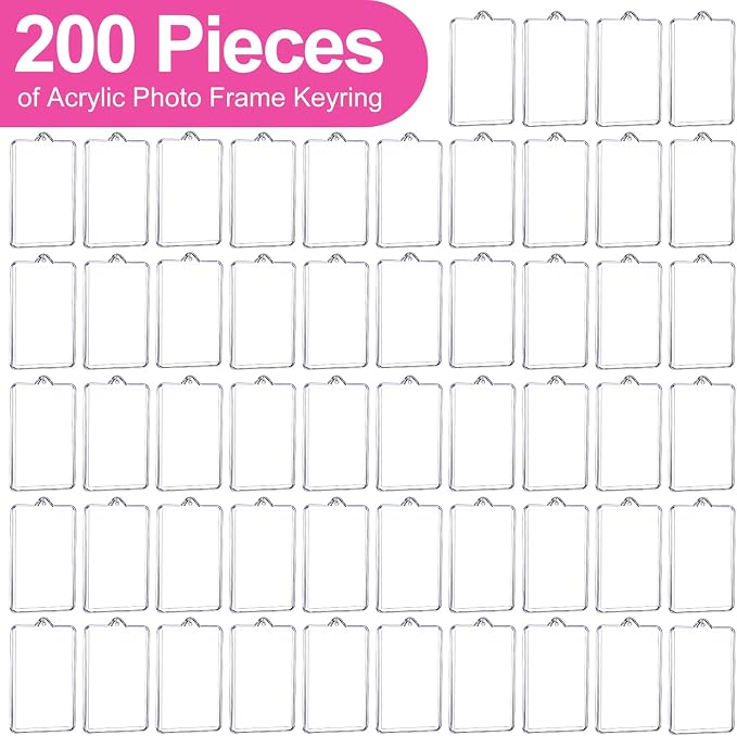 Yaomiao Acrylic Photo Frame Keychain Holder Photo Picture Insert Blank Keyring