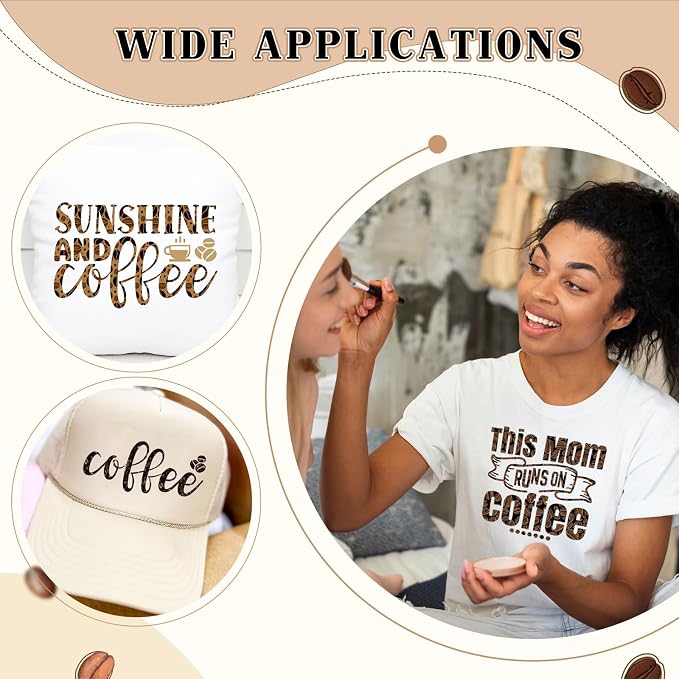 Tintnut Coffee Bean Heat Transfer Vinyl, stretch washable, works