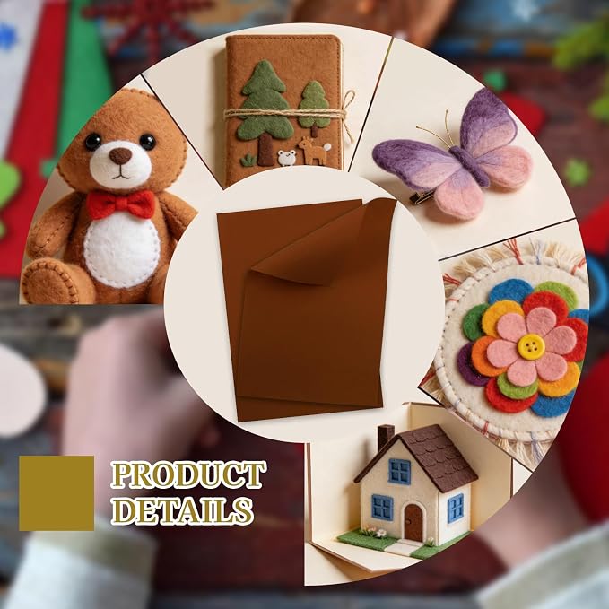12 Pcs Felt Sheets, 7x11 Inch Stiff Felt