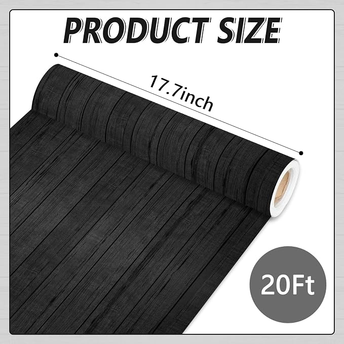 Qyeahkj Wood Grain Bulletin Board Paper Roll Rustic Bulletin Board Background
