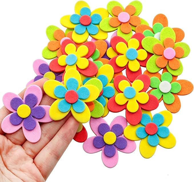 60PCS Double Layer EVA Foam 3D Flower Wall Stickers Self Adhesive Petal Foam
