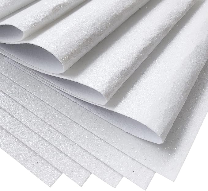 Jtnohx Glitter Felt Fabric, 8 x12 inches Felt Square Glitter