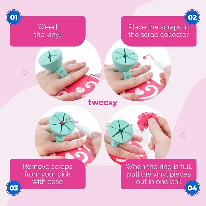 tweexy Craft Vinyl Weeding Scrap Collector Ring | Weeding Tools