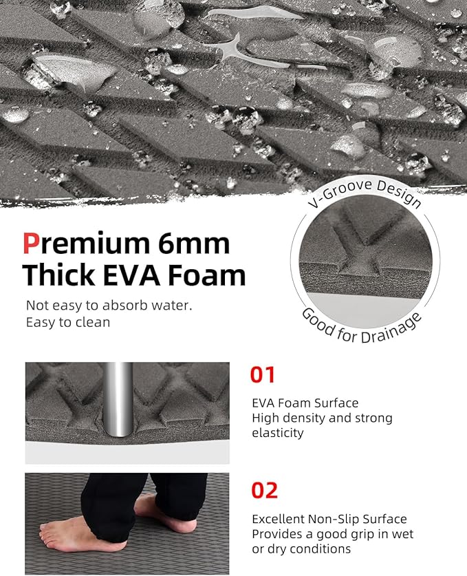 Abahub EVA Foam Boat Flooring Self-Adhesive Decking Surfboard Traction Pad |