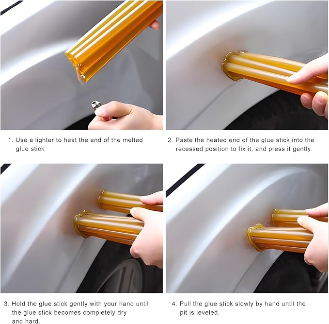 32PCS Dent Repair Glue Sticks, 0.43" Dia×8" Long PDR Glues Paintless Auto Body