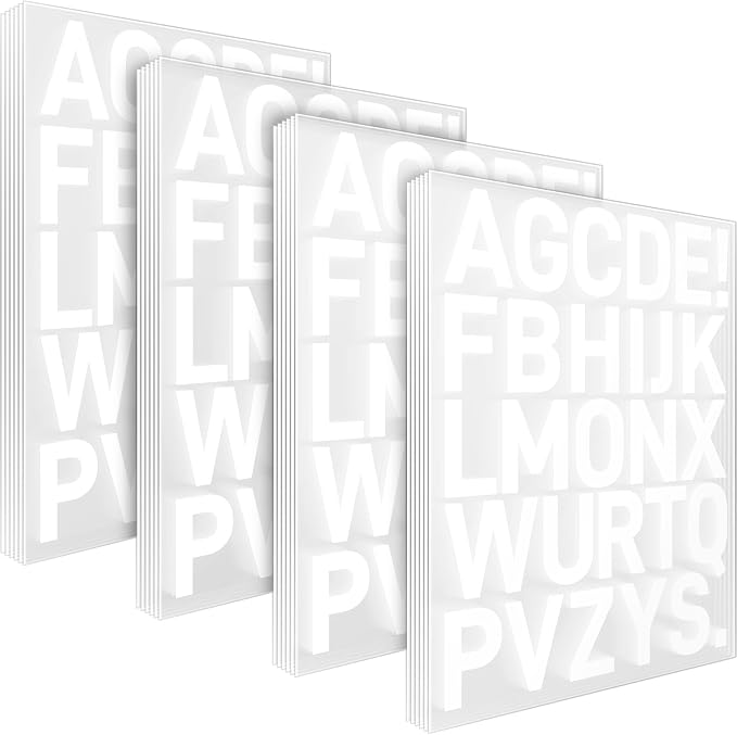 24 Sheets White Iron On Letters