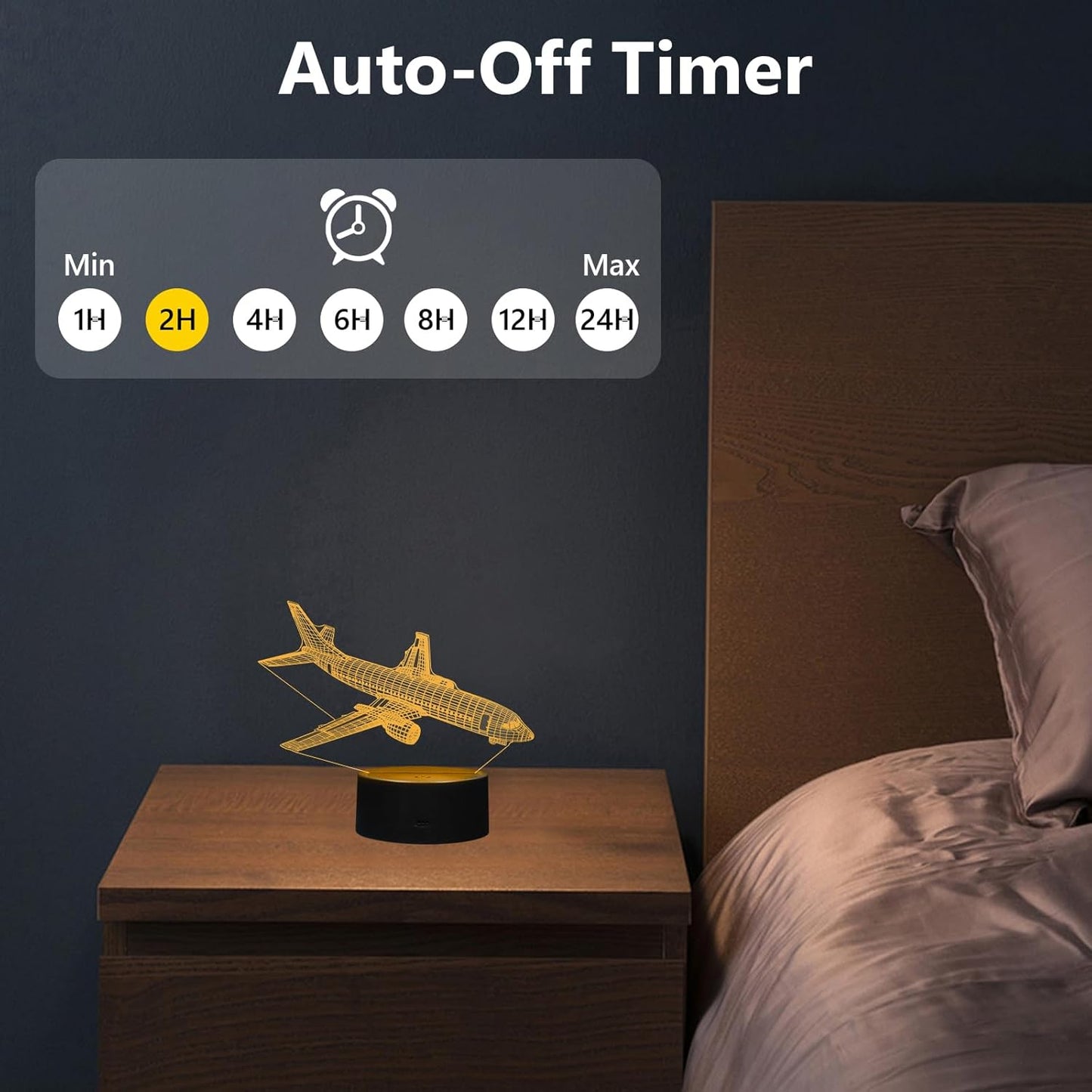 Airplane Night Light, 3D LED Illusion Night Lamp for Boys - Aircraft Themed Bedroom Lamps, Optical Illusion Lamp with Remote Control, Perfect for Kids' Room Décor, Cool Gifts for Airplane Lovers