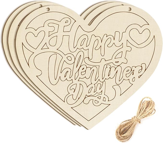 Large Size 12" Wooden Heart Ornaments to Paint, Valentine's Day DIY Blank