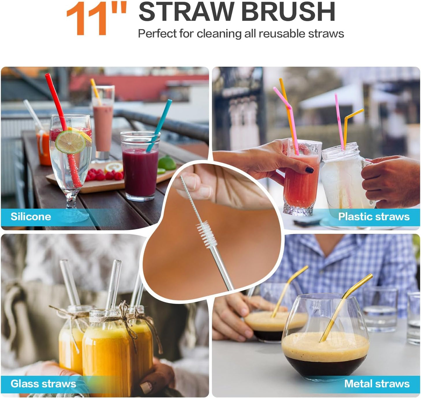 3 Pack Cleaner Brush Kit for Stanley, Bottle Cleaner Brush Set with Straw Brush Cleaner and Cup Lid Cleaning Brush for Stanley Cup, Tumbler Cups, Drinking Glass (Blue)