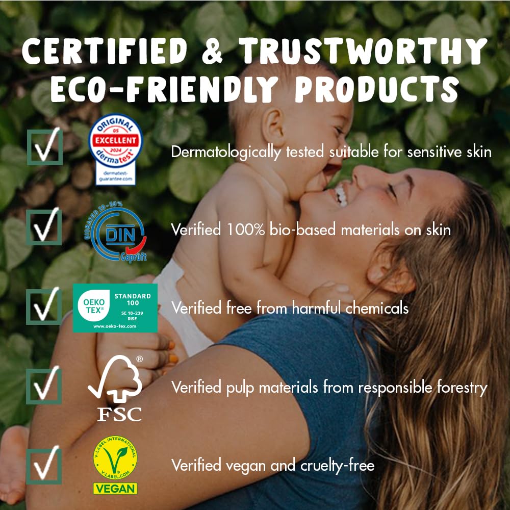 Eco by Naty Eco-Friendly Baby Diapers - 100% Plant-Based Materials on Skin, Soft, for Sensitive Skin & Super Absorbent (Size 5, 80 Count)