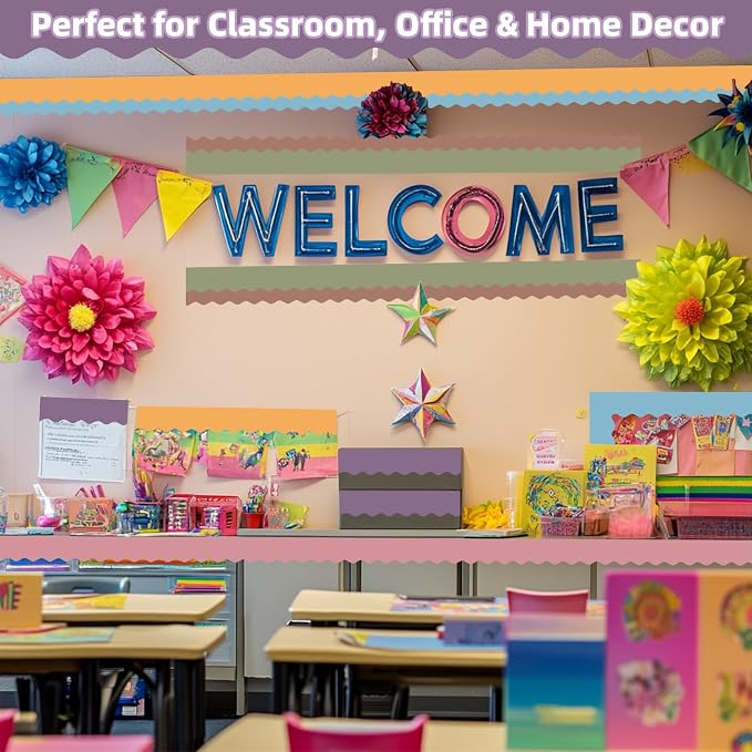 6 Rolls 196.8 Ft Boho Bulletin Board Borders