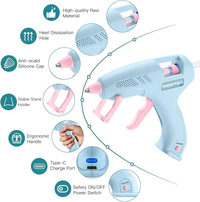 Cordless Hot Glue Gun, Fast Preheating