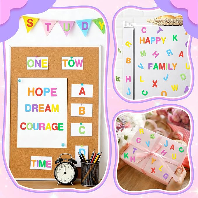 656 Pcs Foam Letter Stickers, Self-Adhesive EVA Alphabet Stickers Small 1 Inch