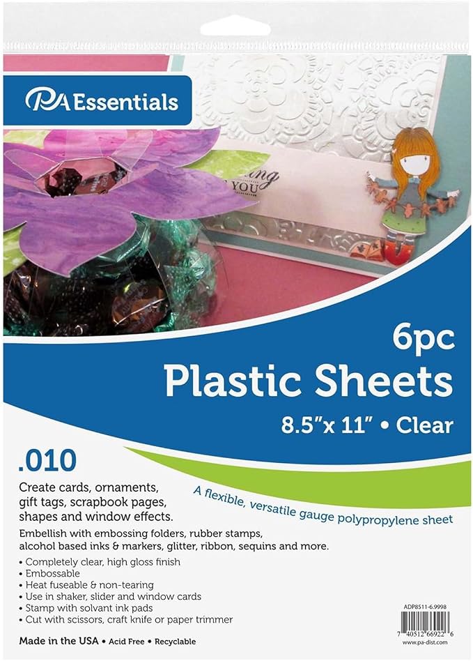 Accent Design Paper Accents Clear Plastic Sheets 8.5x11, .010" Thick,